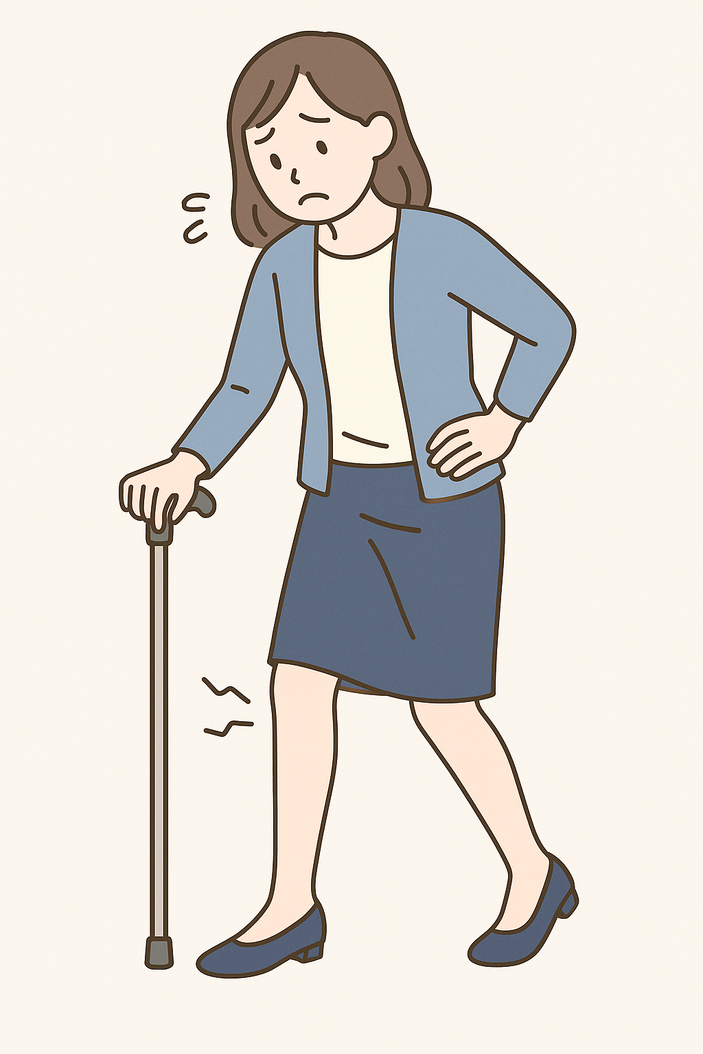 人工関節術後の歩きにくさを相談しているイメージ