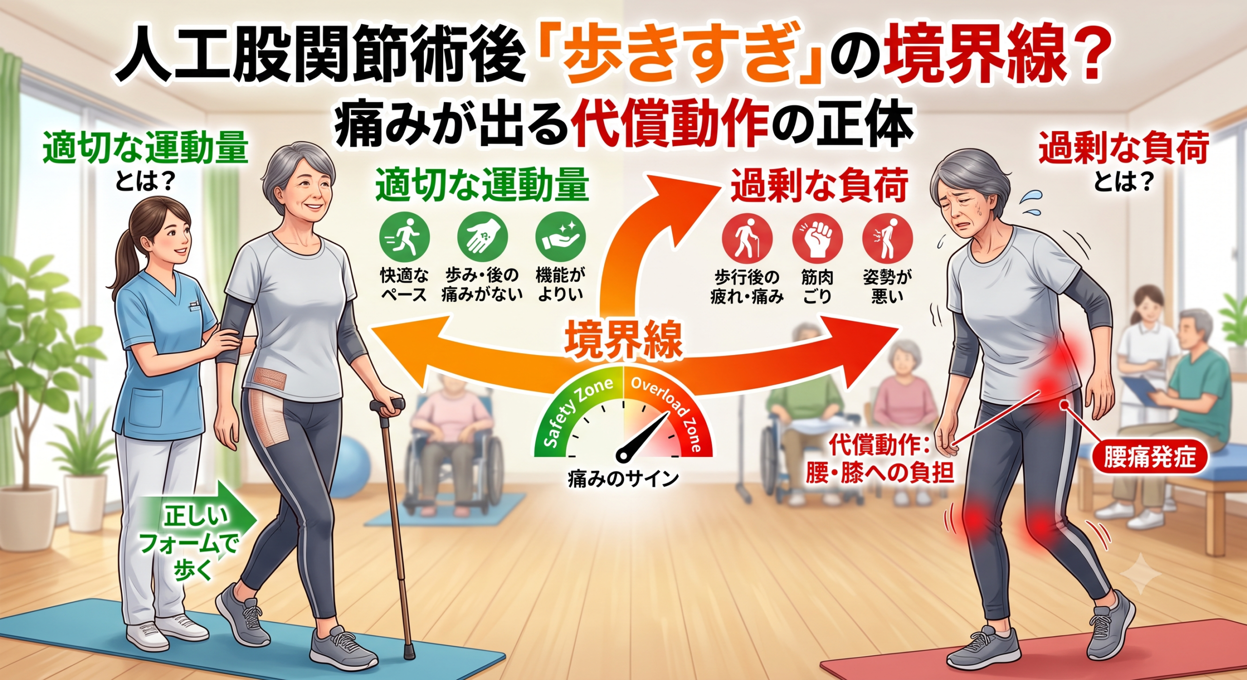 人工股関節の術後、「歩きすぎ」の境界線とは？痛みが出る代償動作の正体